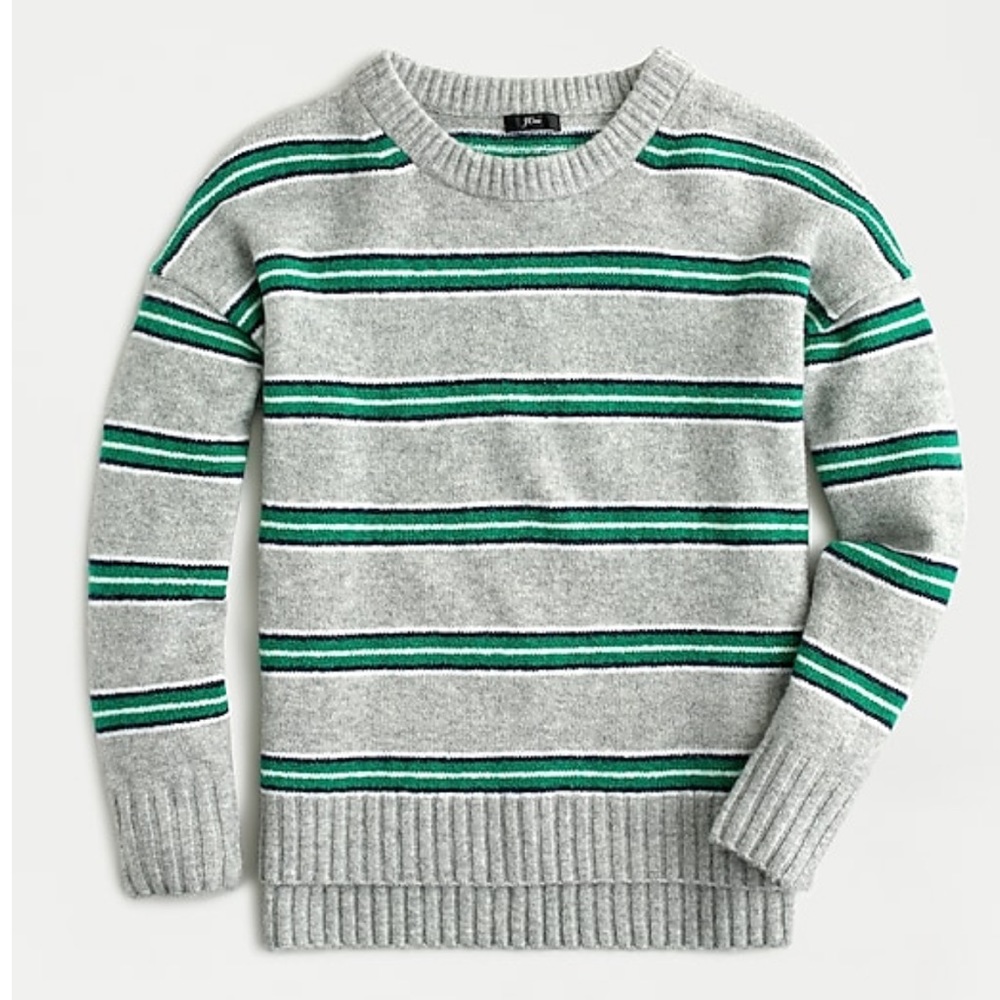 NWT JCrew oversized crew neck striped sweater in super soft yarn